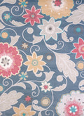Blue Rug - 94" x 126" x 0.47" Blue Polypropylene/Polyester Oversize Rug