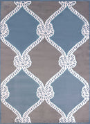 Blue and Grey Rug - 63" x 86" x 0.47" Blue Polypropylene/Polyester Area Rug