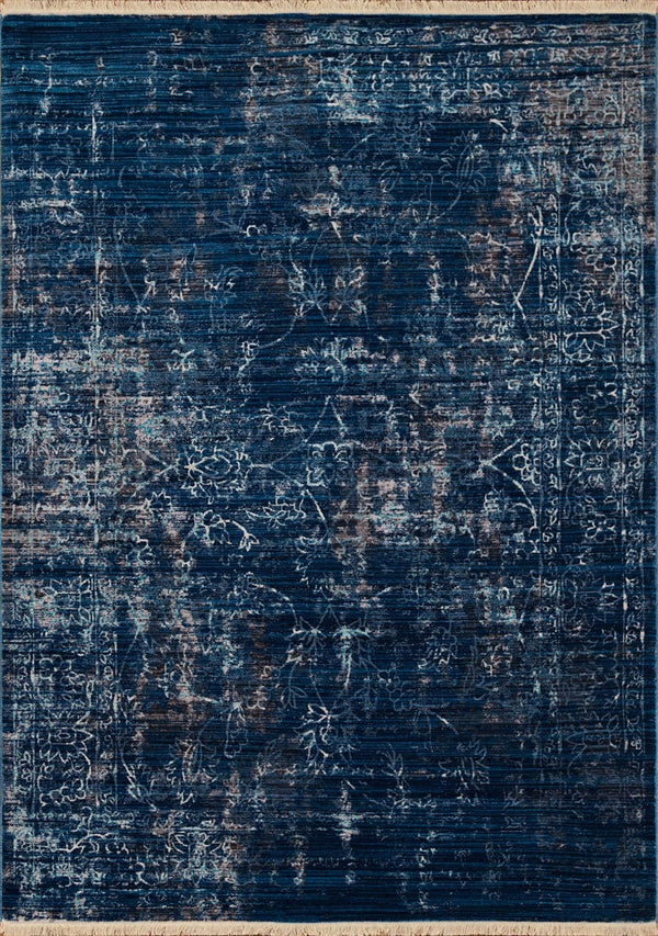 Navy Area Rug - 22" x 33" x 0.24" Midnight Blue Polyester Accent Rug