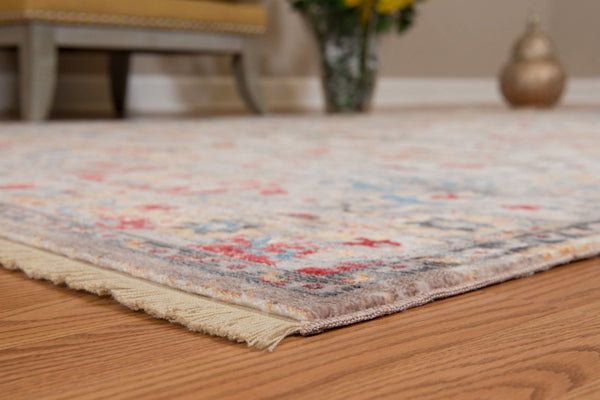 Blue and Grey Rug - 63" x 90" x 0.24" Garnet Polyester Area Rug
