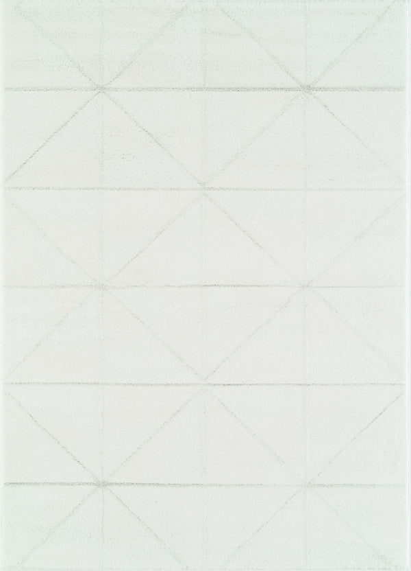 Carpet Mart - 22" x 31" x 0.79" White Polyester/Olefin Accent Rug