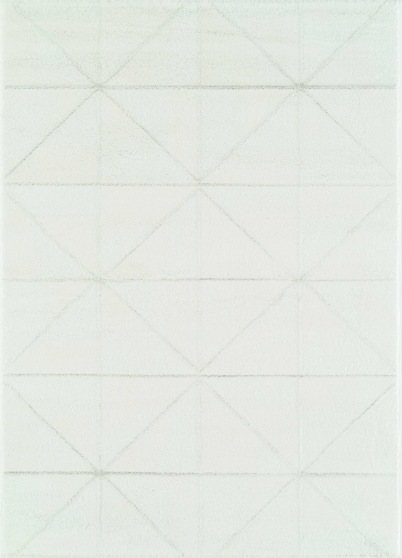 Carpet Mart - 22" x 31" x 0.79" White Polyester/Olefin Accent Rug