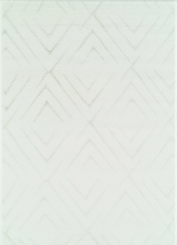 Indoor Outdoor Rugs - 31" x 81" x 0.79" White Polyester/Olefin Runner Rug