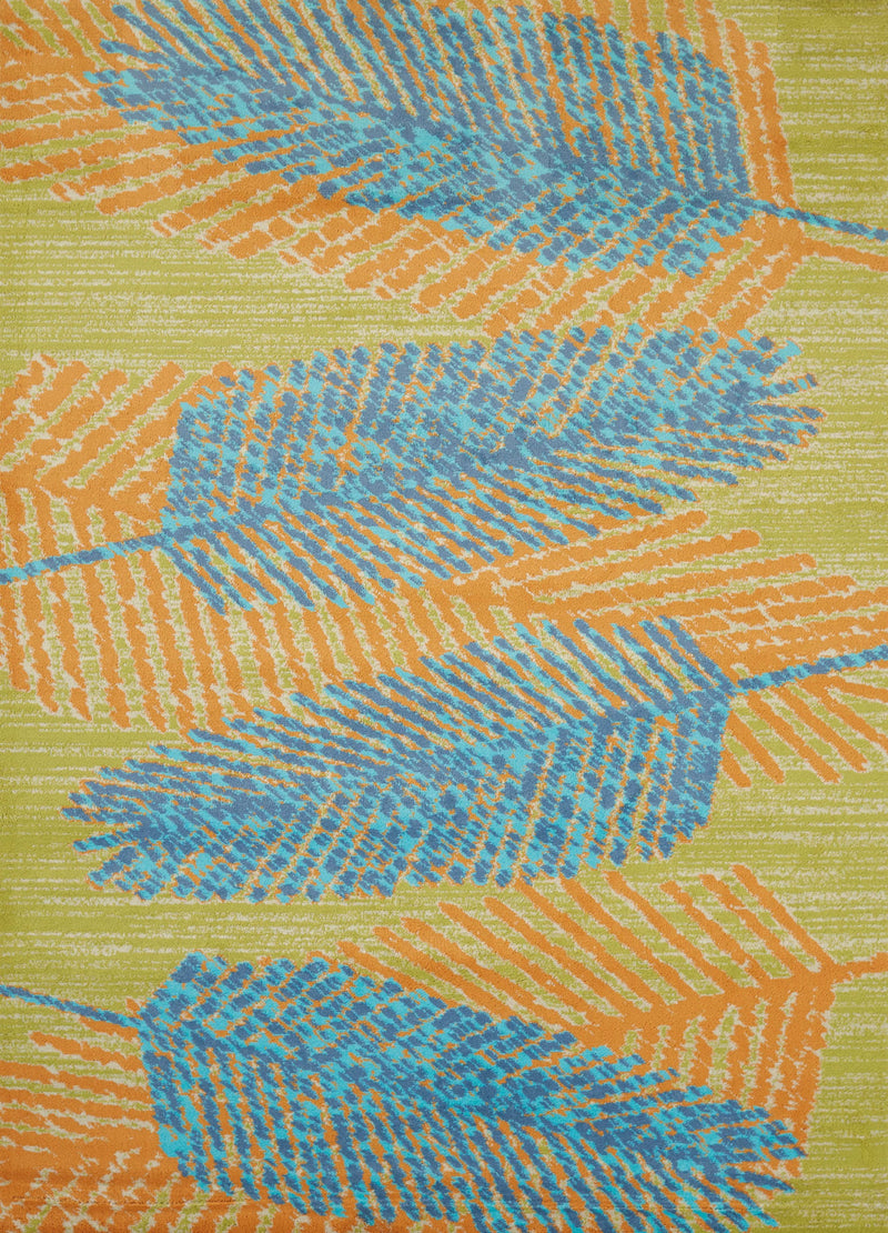 Aqua Rug - 31" x 47" x 0.43" Aqua Polypropylene Accent Rug