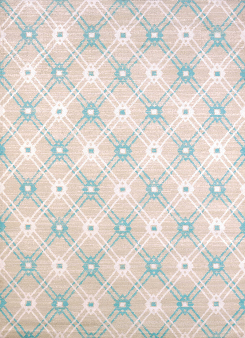 Blue Rug - 63" x 86" x 0.43" Blue Polypropylene Area Rug