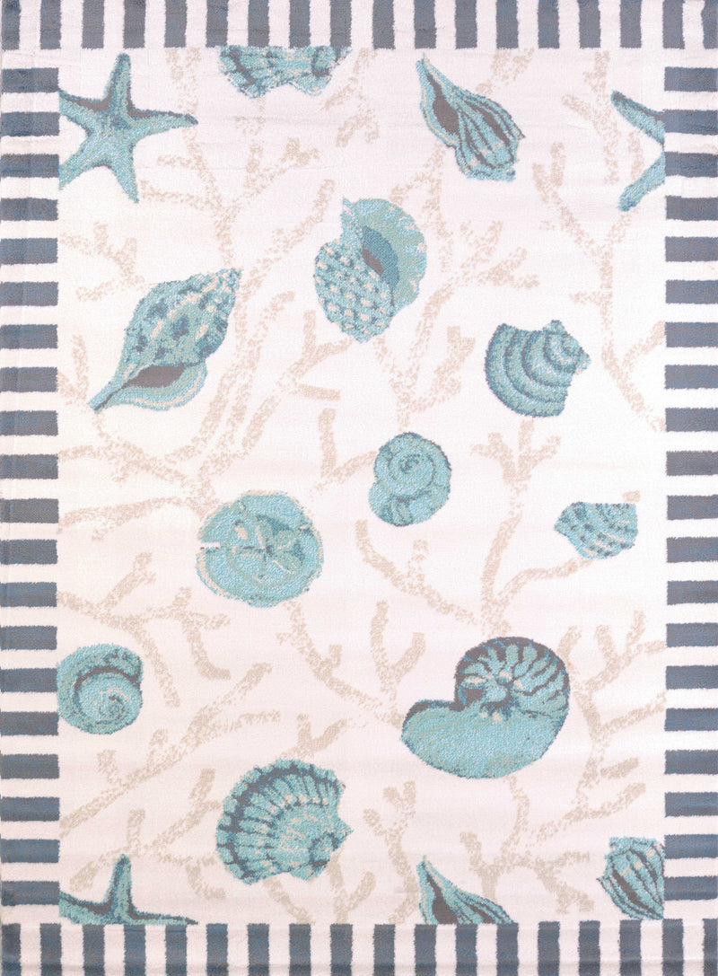 Blue Rug - 63" x 86" x 0.43" Blue Polypropylene Area Rug