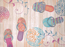 Large Area Rugs - 63" x 86" x 0.43" Tropical Polypropylene Area Rug