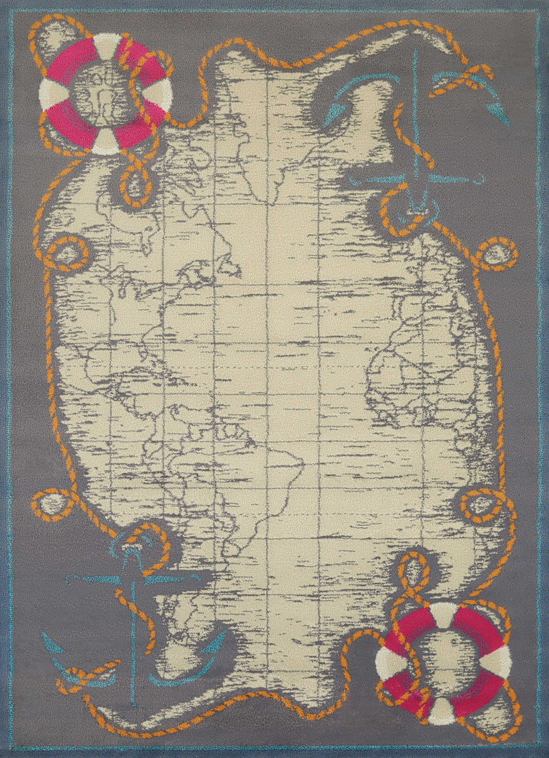 Large Area Rugs - 63" x 86" x 0.43" Charcoal Polypropylene Area Rug