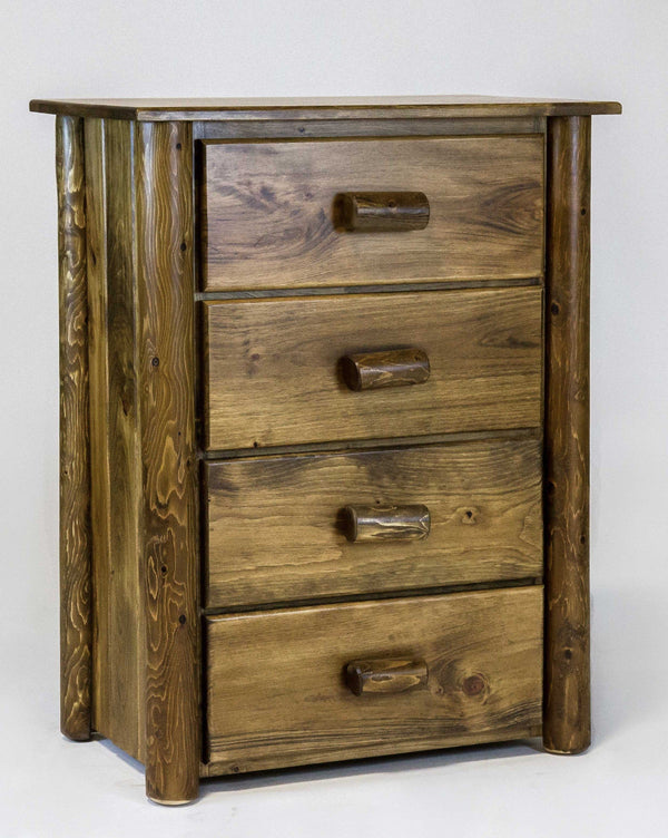 Wooden Chest - 32" X 20" X 42"  Vintage Whiskey Wood 4 Drawer Chest