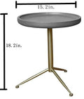 Round End Tables - 19" x 19" x 22" Gray, Wood, Metal, Side/End Table with Round Top