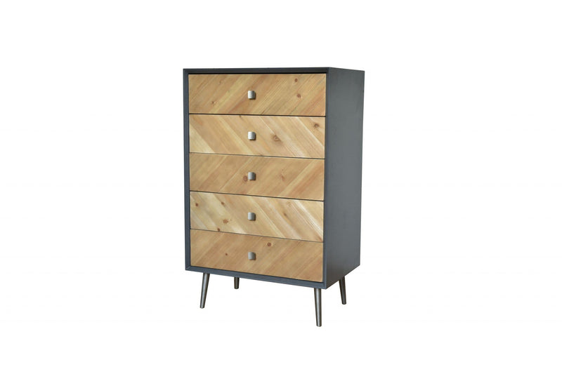 Wooden Cabinet - 16.75" x 25.5" x 41" Gray, Wood, Cabinet