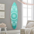 Wood Wall Art - 18" x 1" x 76" Wood, Blue, Serenity Surfboard Wall Art