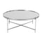 Cheap Coffee Tables - 32.49" X 32.49" X 13" Coffee Table in Silver Mirror and Chrome