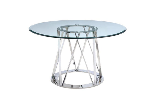 Kitchen and Dining Room Tables - 51" X 51" X 29" Clear Glass Round Dining Table