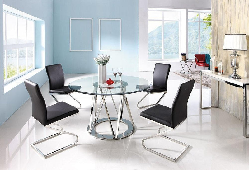 Kitchen and Dining Room Tables - 51" X 51" X 29" Clear Glass Round Dining Table