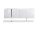 White Buffet Cabinet - 71" X 17" X 30" White Stainless Steel Buffet