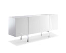 White Buffet Cabinet - 71" X 17" X 30" White Stainless Steel Buffet