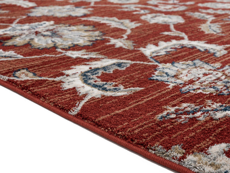 Large Area Rugs - 94" x 126" 0.79" Crimson Microfiber/Polyester Area Rug