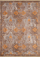 Modern Area Rugs - 150" x 180" x 0.24" Burnt Orange Polyester Rug
