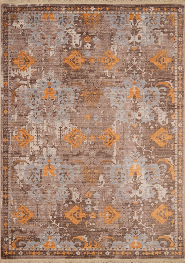 Modern Area Rugs - 150" x 180" x 0.24" Burnt Orange Polyester Rug
