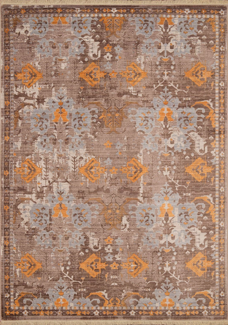 Modern Area Rugs - 150" x 180" x 0.24" Burnt Orange Polyester Rug