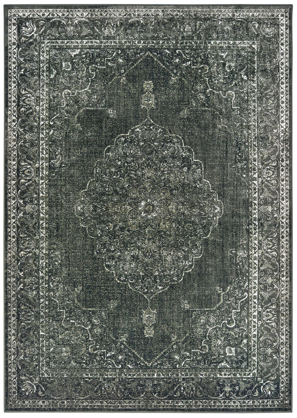 Dining Room Rugs - 31" x 98" x 0.13" Smoke Viscose Runner Rug