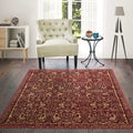 Dining Room Rugs - 31" x 98" x 0.13" Red Viscose Runner Rug