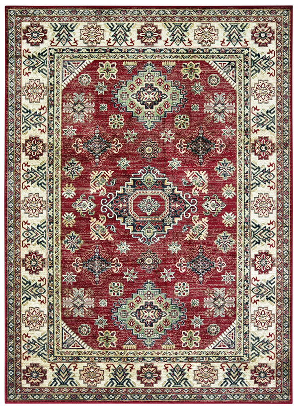 Entryway Rug - 31" x 98" x 0.13" Red Viscose Runner Rug