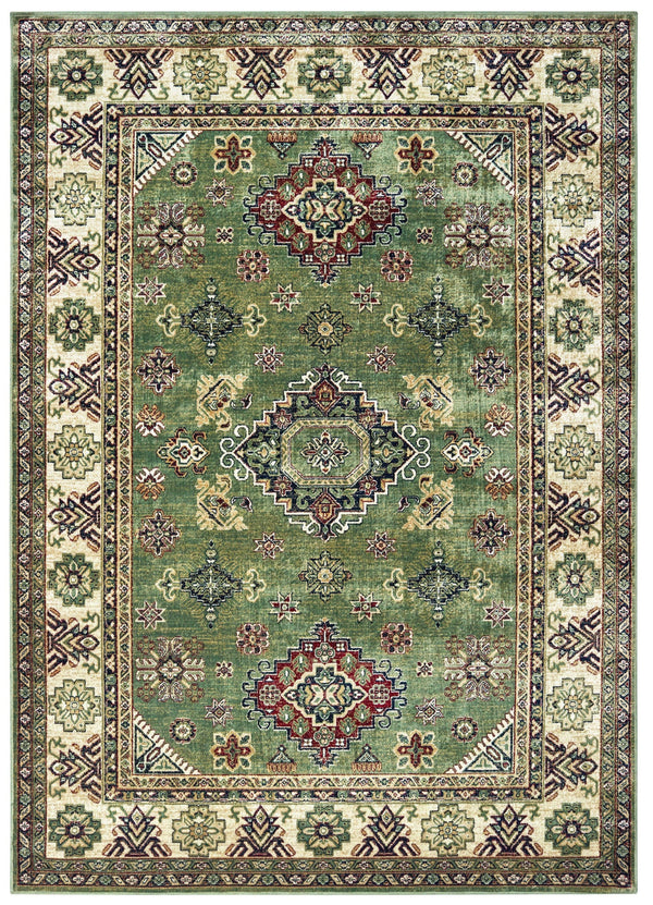 Entryway Rug - 31" x 157" x 0.13" Green Viscose Runner Rug