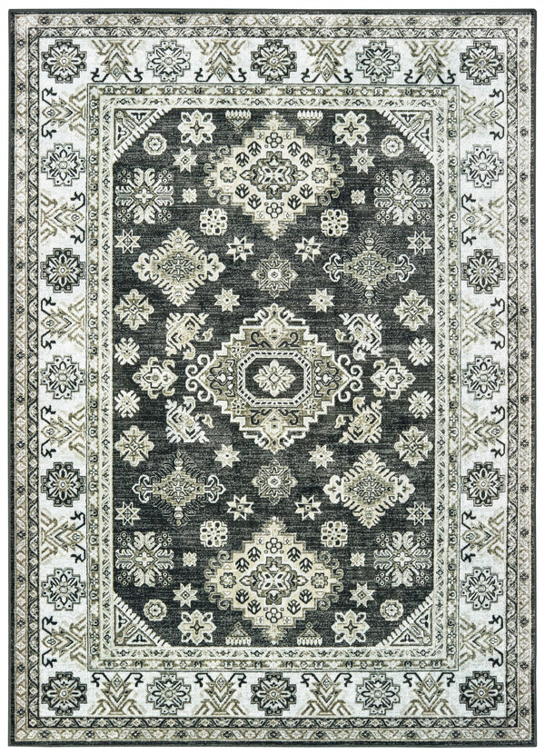 Best Carpet - 23" x 39" x 0.13" Smoke Viscose Accent Rug