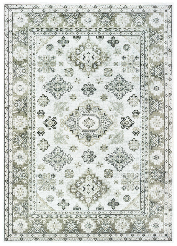 Entryway Rug - 31" x 157" x 0.13" Cream Viscose Runner Rug