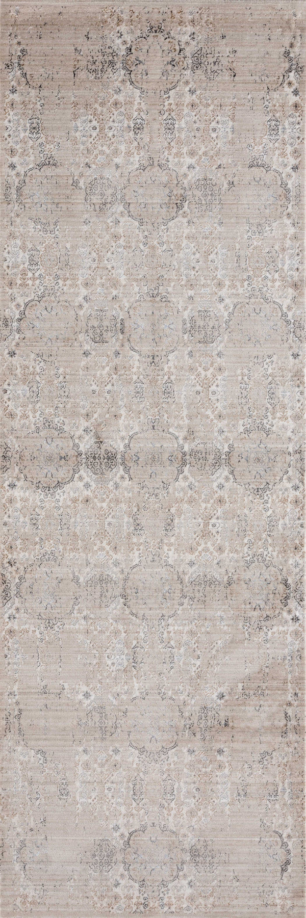 Entryway Rug - 32" x 96" x 0.2" Light Taupe Polyester Runner Rug