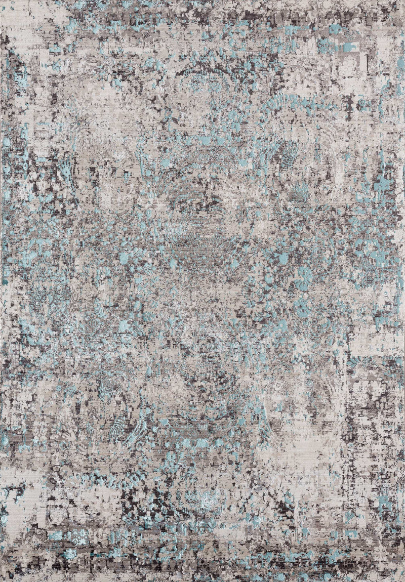 Big Area Rugs - 94" x 126" x 0.2" Turquoise Polyester Oversize Rug