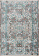 Best Carpet - 19" x 36" x 0.2" Turquoise Polyester Accent Rug