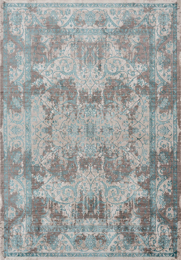 Best Carpet - 19" x 36" x 0.2" Turquoise Polyester Accent Rug