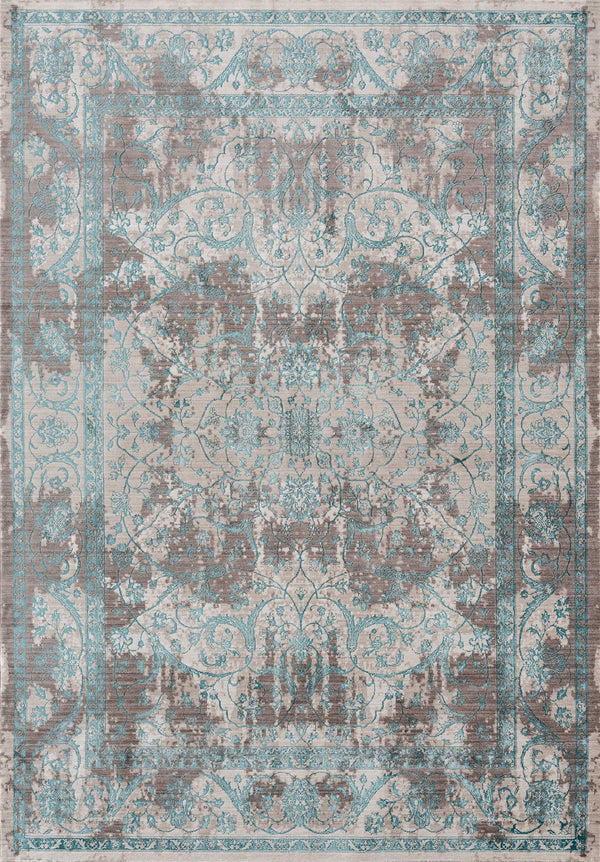 Big Area Rugs - 94" x 126" x 0.2" Turquoise Polyester Oversize Rug