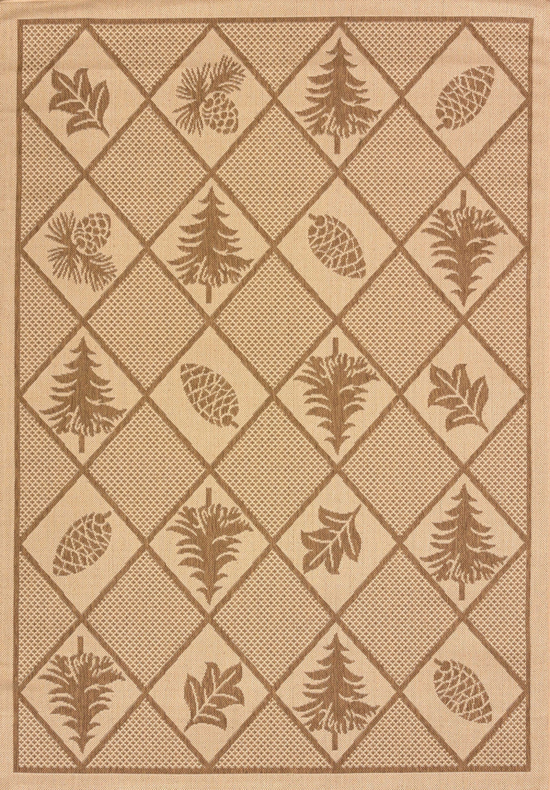 Brown Area Rugs - 63" x 90" Brown Polypropylene/Olefin Area Rug