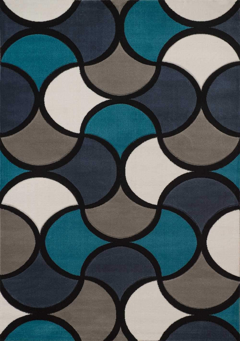 Blue Rug - 22" x 36" x 0.43" Denim Blue Polypropylene Accent Rug