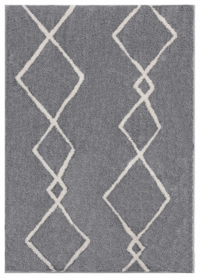 Modern Rugs - 63" x 86" x 1.2" Grey Microfiber Polyester Area Rug