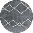 Clearance Rugs - 94" x 94" x 1.2" Grey Microfiber Polyester Round Rug