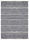 Contemporary Rugs - 23" x 36" x 1.2" Grey Microfiber Polyester Accent Rug