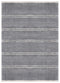 Contemporary Rugs - 63" x 86" x 1.2" Grey Microfiber Polyester Area Rug