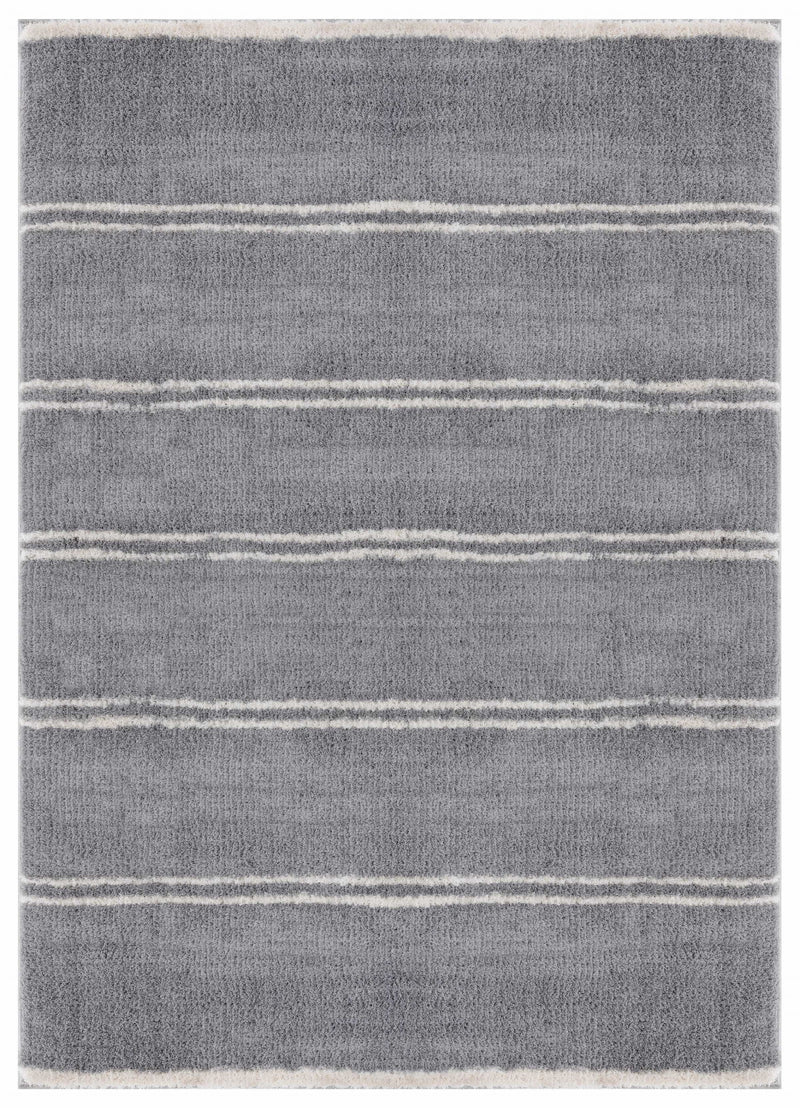 Contemporary Rugs - 63" x 86" x 1.2" Grey Microfiber Polyester Area Rug