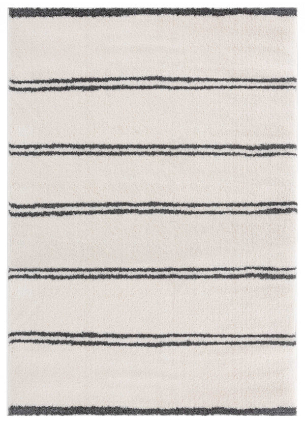 White Rug - 23" x 36" x 1.2" White Microfiber Polyester Accent Rug