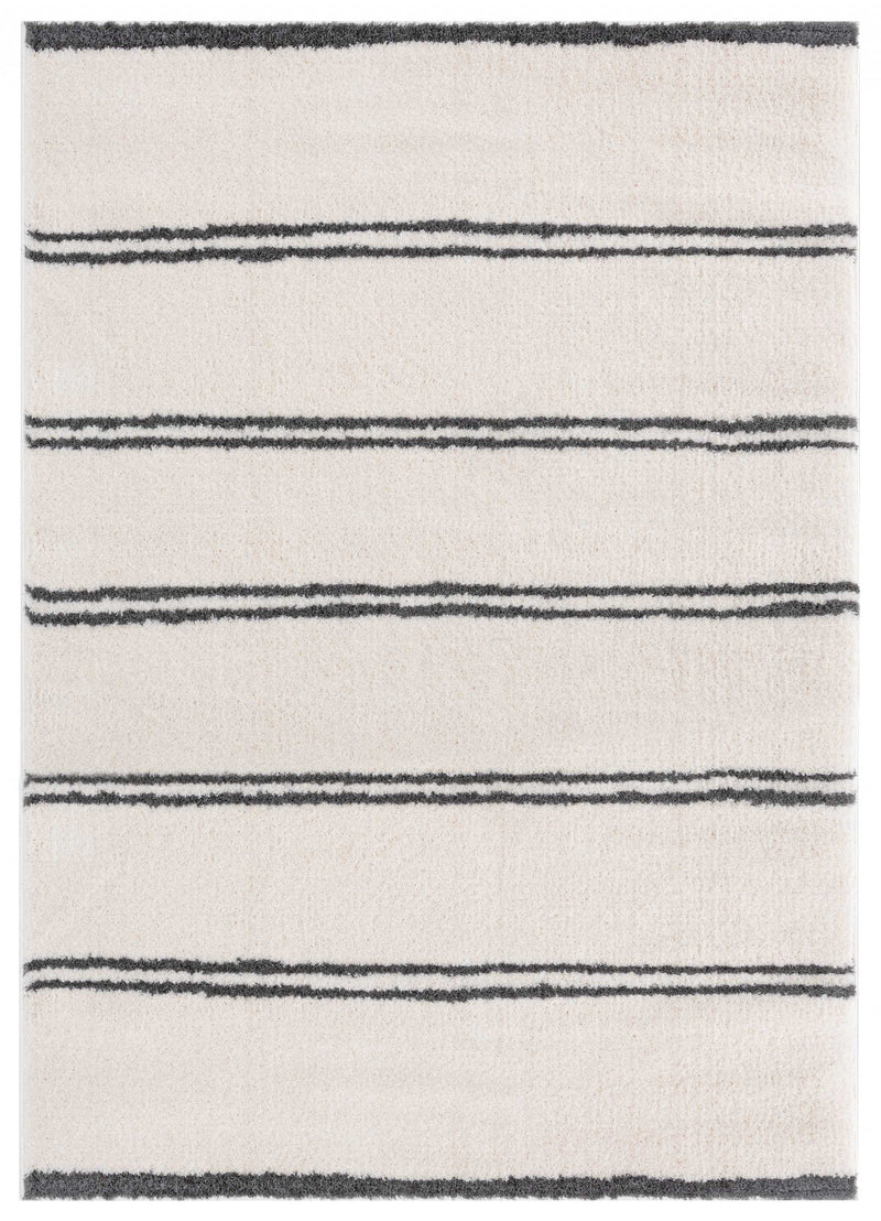 White Rug - 23" x 36" x 1.2" White Microfiber Polyester Accent Rug