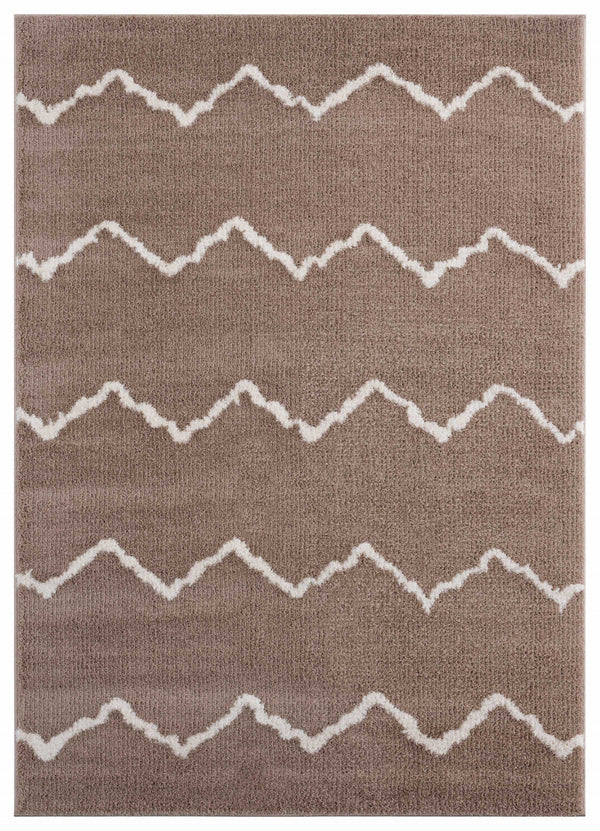 Dynamic Rugs - 23" x 36" x 1.2" Beige Microfiber Polyester Accent Rug