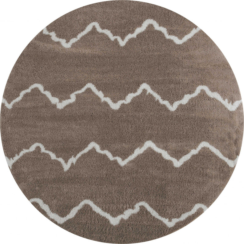 Dynamic Rugs - 94" x 94" x 1.2" Beige Microfiber Polyester Round Rug