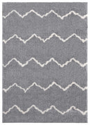 Contemporary Rugs - 63" x 86" x 1.2" Grey Microfiber Polyester Area Rug