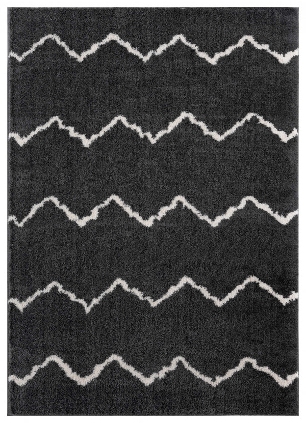 Contemporary Rugs - 63" x 86" x 1.2" Smoke Microfiber Polyester Area Rug