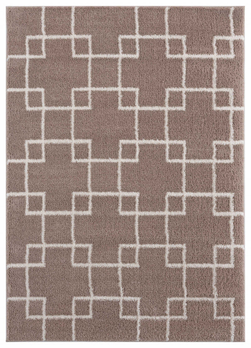 Dynamic Rugs - 23" x 36" x 1.2" Beige Microfiber Polyester Accent Rug